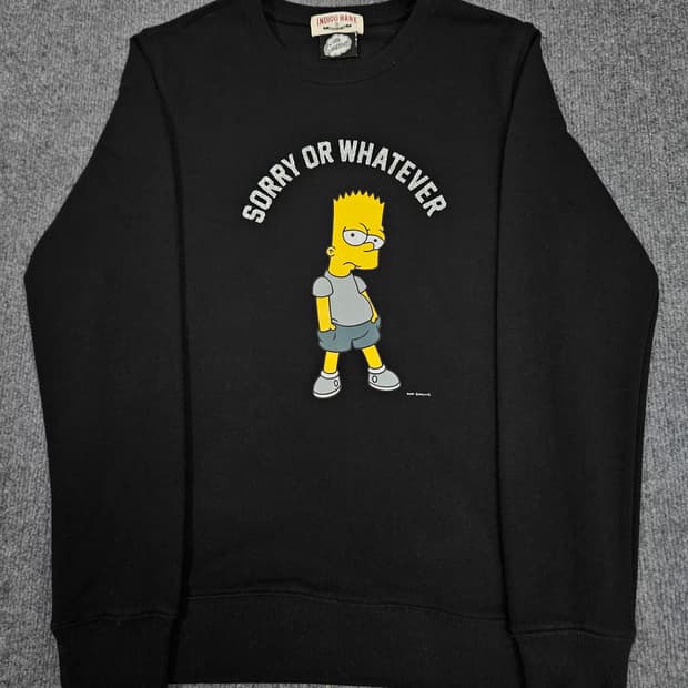 인디고뱅크 X 심슨 블랙 맨투맨 급처