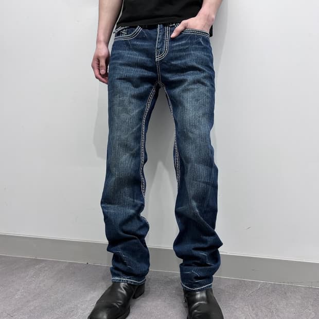 트루릴리젼 빅티 스파이럴 스티치 데님