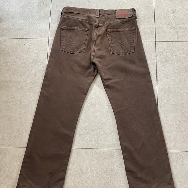 리바이스 501 브라운 데님 팬츠