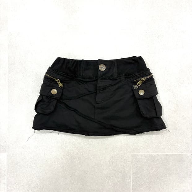 카고 포켓 로우라이즈 펑크 스터드 스커트