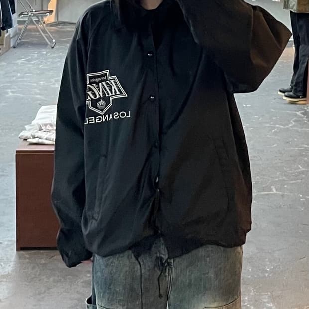 빈티지 LA 킹스 블랙 코치 자켓 H1514