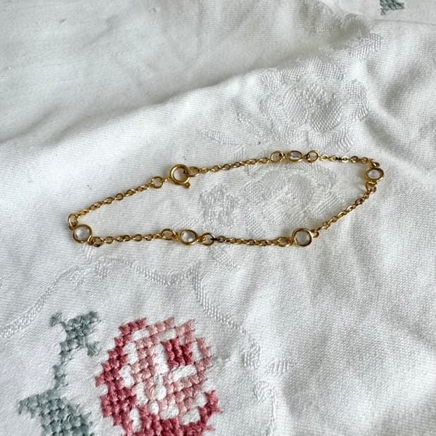 미국 빈티지 골드 큐빅 브레이슬렛