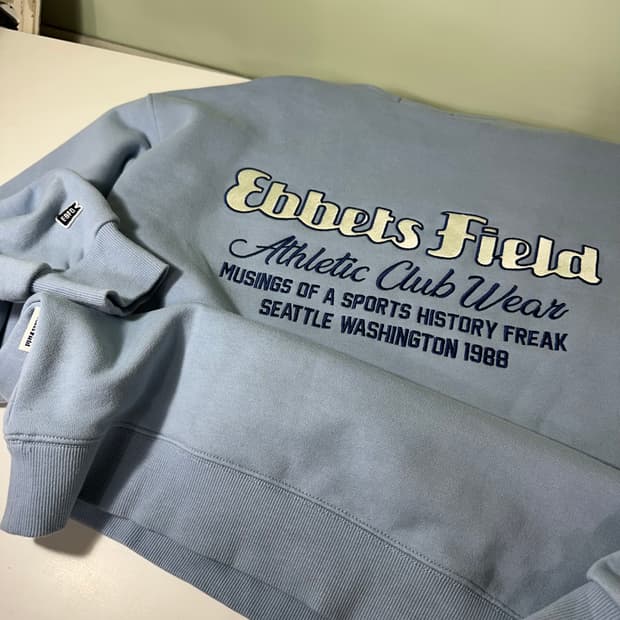 M 이벳필드 오버핏 스카이블루 스웻코튼 맨투맨