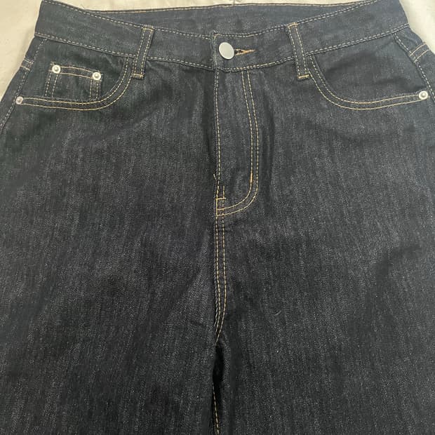 생지 와이드핏 청바지