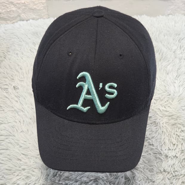 p7-6:엠엘비 오클랜드 애슬레틱스 플렉스핏 볼캡 블랙S-M (56-58