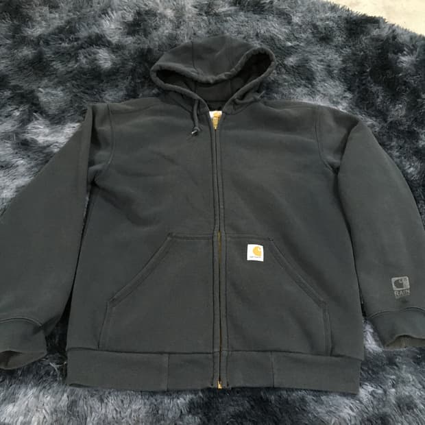 투티/0408 칼하트 블랙 후드 집업 rain depender 워크 자켓