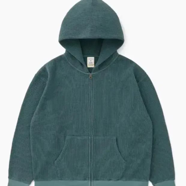 카키스 와플 후드집업 틸 M