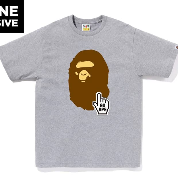 [3xl]베이프 go ape 포인트 빅사루 반팔티 그레이