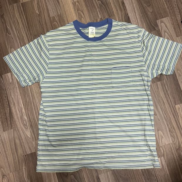 카키스 보더 숏슬리브 티셔츠 모스