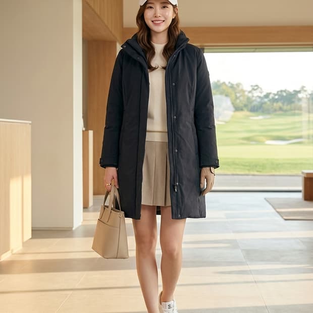 COLMAR 콜마 골프 구스다운 롱 패딩 자켓