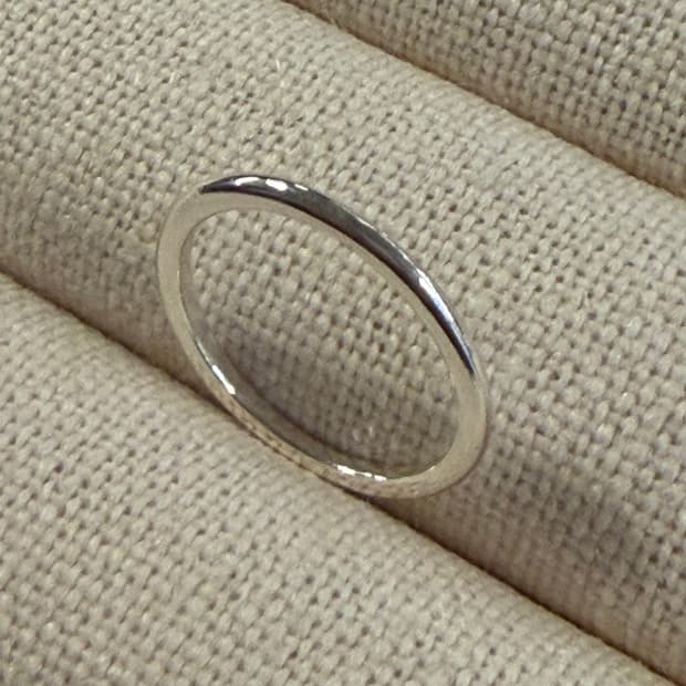 새상품 여성 신주 은도금 래이어드 무지 반지