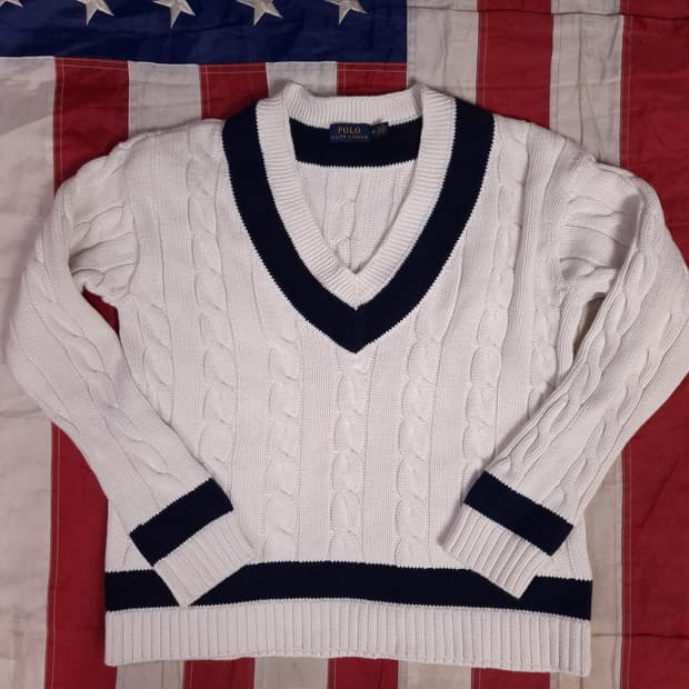 새제품급 신형 오리지날 랄프로렌폴로 우먼용 코튼 크리켓니트