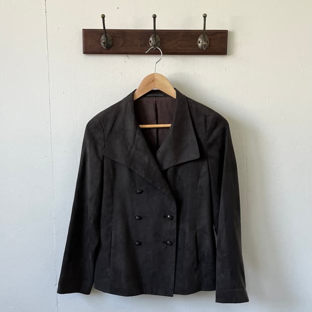 KIYOKO TAKASE 스웨이드 올리브 더블 자켓