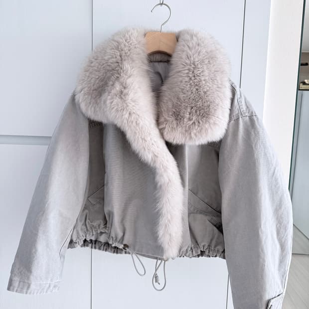 새상품 리얼 폭스퍼 애상 패딩 M