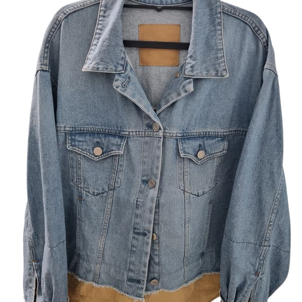 시스템 데님 셔츠 레이어드 청자켓