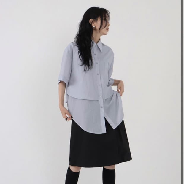 트리밍버드 layered Half shirts 