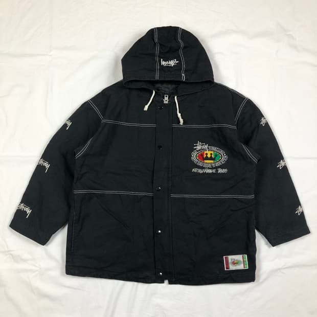 90s 스투시 인터네셔널 트라이브 퀄팅 후드자켓