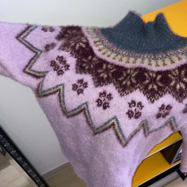 노르딕 글리터 빈티지 니트 목폴라