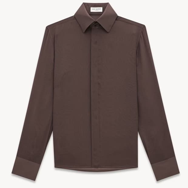 [차은우님 착용] 생로랑 25ss 크레페 실크 셔츠