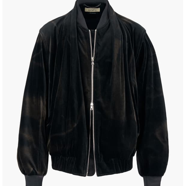 [M] 지용킴 벨벳 숄카라 자켓 블랙