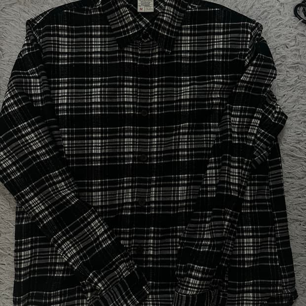 [M] STU 체크 셔츠 블랙
