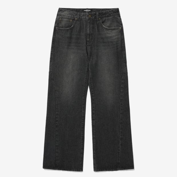 나이스고스트클럽 사이드패널 부츠컷 데님 블랙 (M)