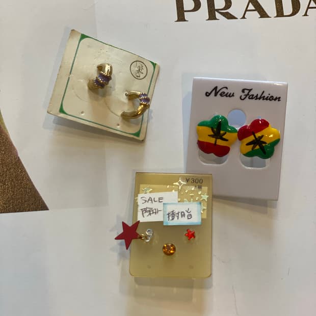 미사용 일본 귀걸이  3종 세트