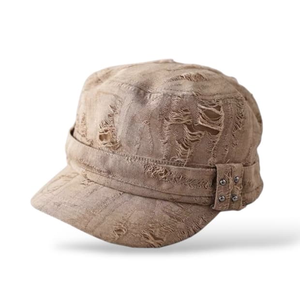 빈티지 다스트레스드 데미지 헌팅캡