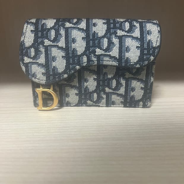 디올 오블리크 새들 플랩 카드지갑