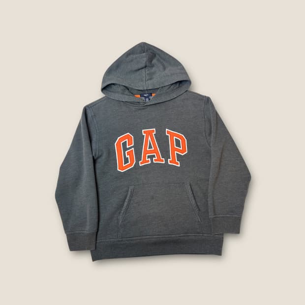 갭 그레이 로고 후드티