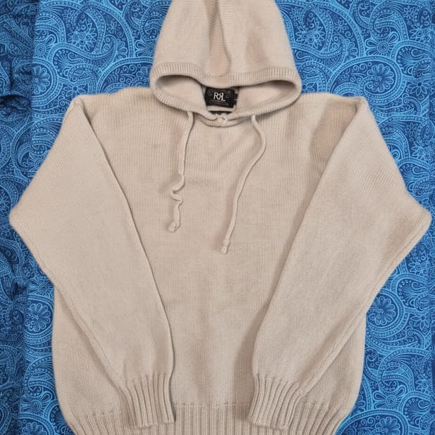 90's RRL(Double RL) Wool Knit Hoodie [L]