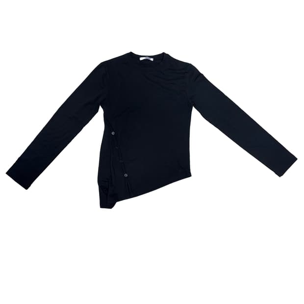 NOI361 프론트 슬릿 롱슬리브 (블랙)