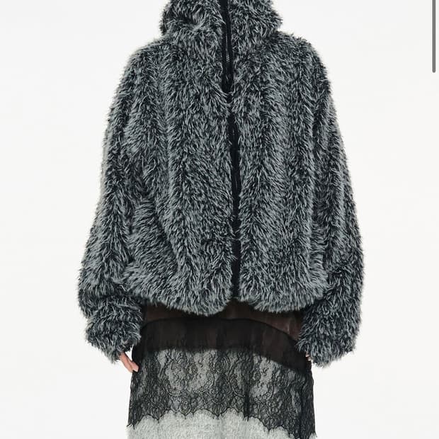 세릭 Hairy Balaclava Zip Up / Charcoal