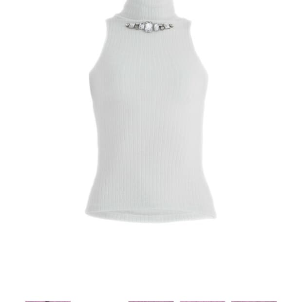 베이비메탈클럽 럭스잼 하이넥 탑 화이트