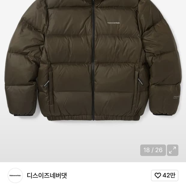 디스이즈네버댓 숏패딩 브라운 판매합니다 L사이즈
