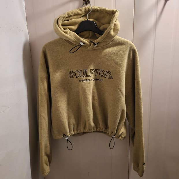 SCULPTOR 스컬프터 크롭 기모 후드티