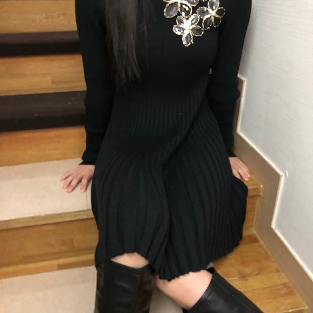 빈티지 게스 블랙 오리엔탈 원피스