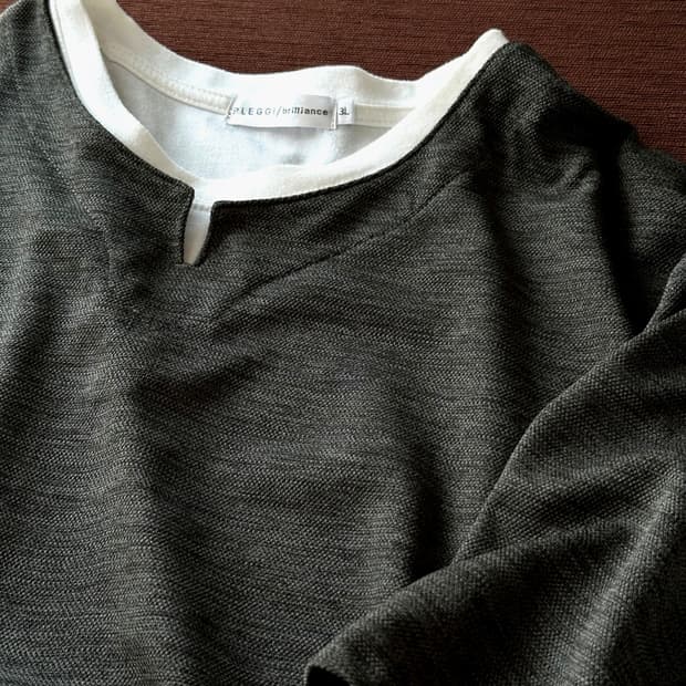 Fake layered neck H/S top