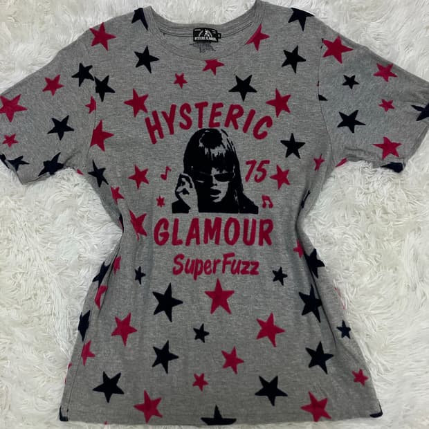 히스테릭 글래머 그레이 스타 반팔 1052 y2k 스트릿 갸루 펑