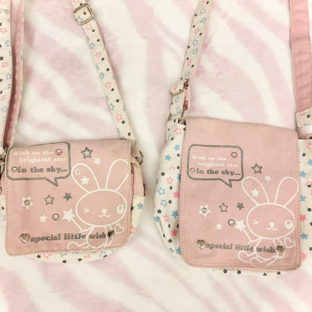 헤이세이 별 우사기 큐빅 크로스백 핀터레스트 조지후쿠 갸루