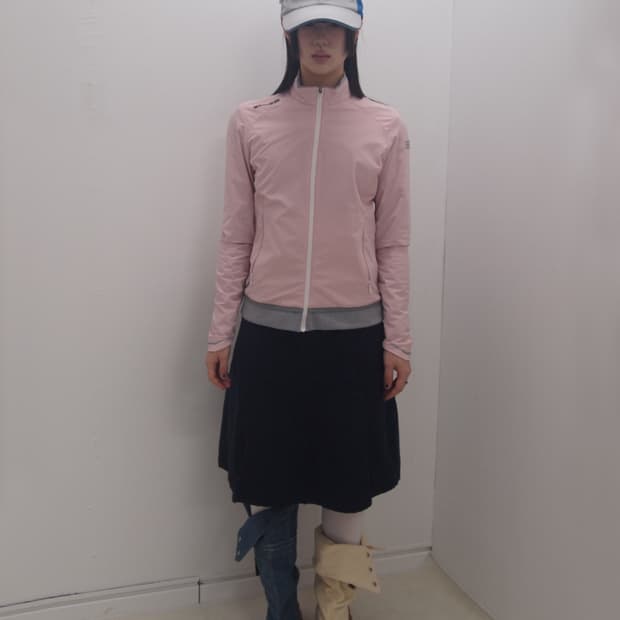 Eider baby pink&grey mix jersey zip-up