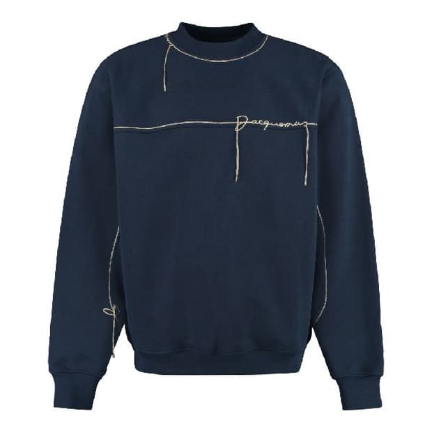 자크뮈스 정품 피오 자수 로고 스웻셔츠 네이비 L