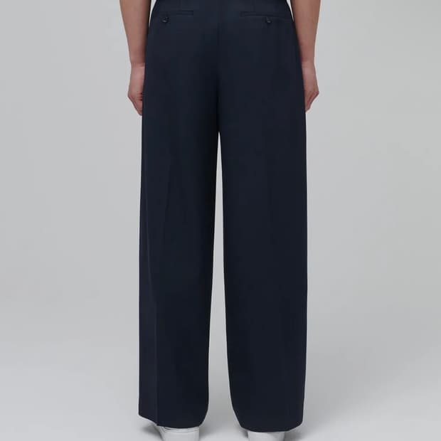 무신사 슈퍼 와이드 히든 밴딩 슬랙스 [네이비]