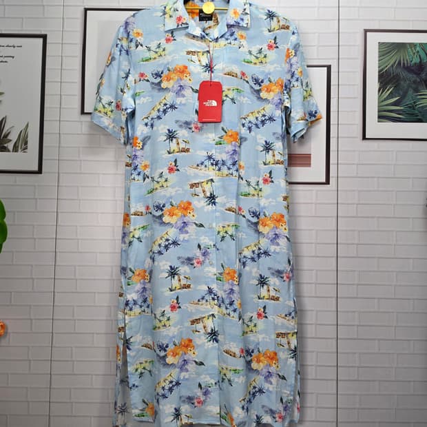 노스페이스 홀리데이 하와이안 반팔 셔츠 롱원피스 L 95사이즈 새상품