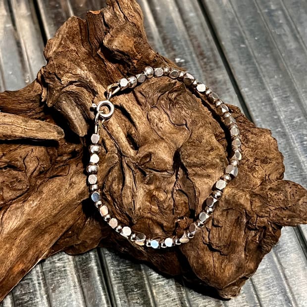 실버 비즈 팔찌 인디언주얼리 네이티브아메리칸