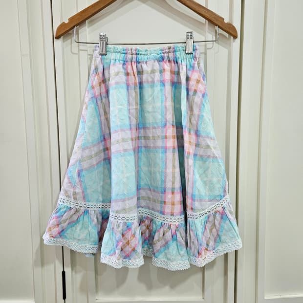 리즈리사(LIZ LISA) 파스텔 체크 프릴 스커트