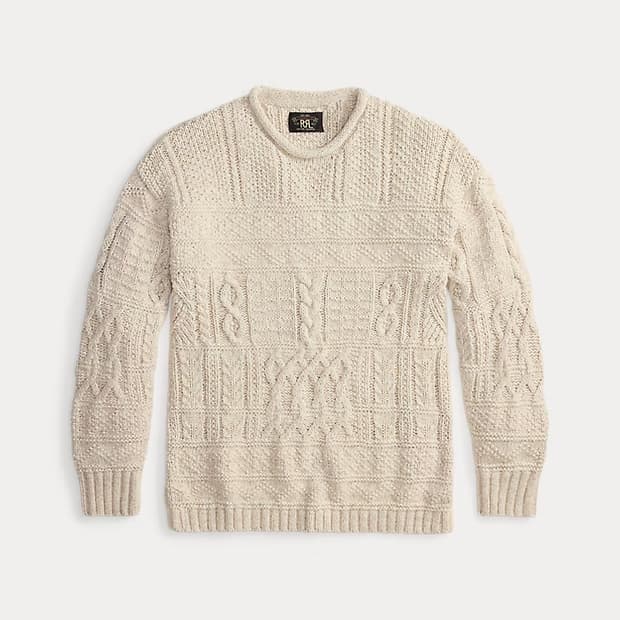RRL 케이블 니트 롤넥 스웨터