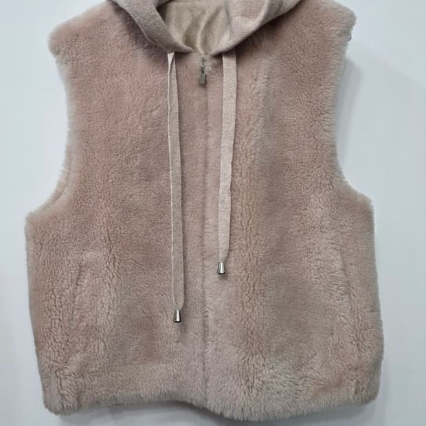 더엣지 여성 양모 후드 조끼