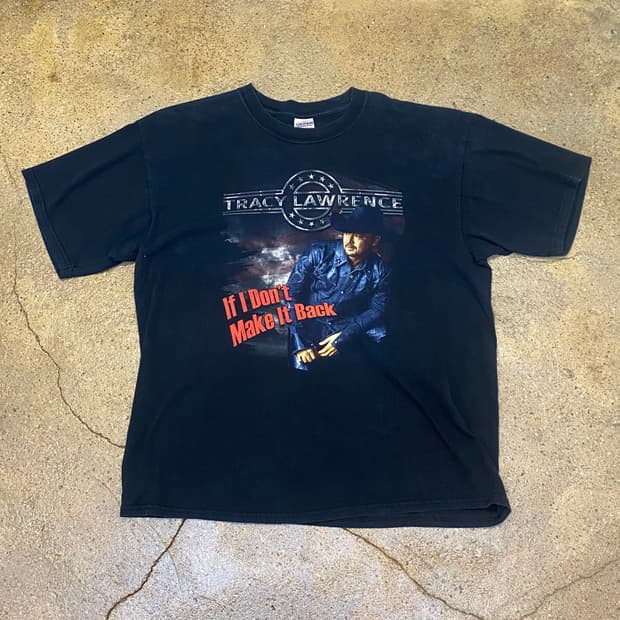 미국 빈티지 가수 트레이시 로렌스 프린팅 투어티 락티셔츠 반팔티