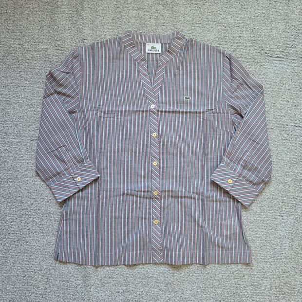 Lacoste Japan 헨리넥 7부 셔츠 M